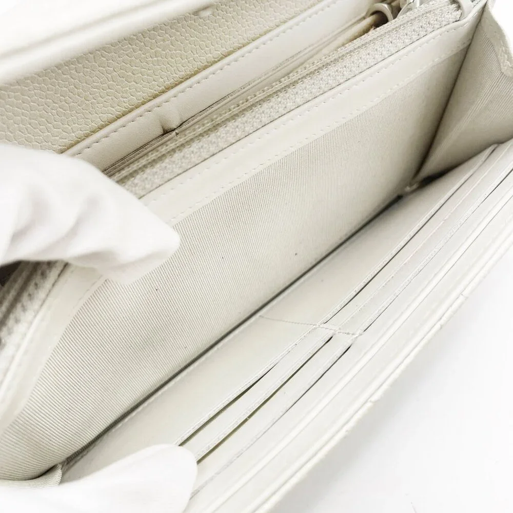 Authentic CHANEL CC Classic Timeless Caviar Flap Wallet on Chain Purse White Bag - Picture 11 of 15